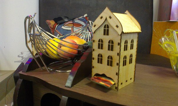 Intra απο ξύλο plywood 3mm-4mm πάχος - Σπίτι τσαγιού Δίασταση 40x50 cm Intraeaxys-lopr9z1w