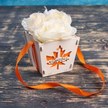 Intra απο ξύλο plywood 3mm-4mm πάχος - Ξύλινο φλοράλ κουτί Δίασταση 30x30 cm Intraeaxys-eoxl504o - Image 1