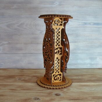 Intra απο ξύλο plywood 3mm-4mm πάχος - Διακοσμητικό Βάζο Ξύλινο σταντ λουλουδιών Δίασταση 30x30 cm Intraeaxys-pok3d597 - Image 4