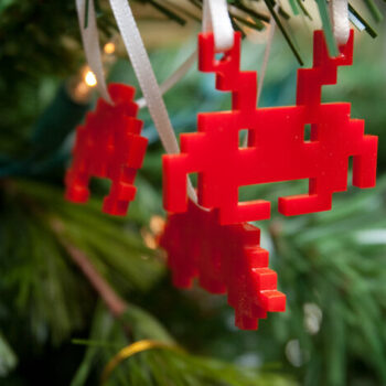 Intra απο ξύλο plywood 3mm-4mm πάχος - Space Invaders v2 Δίασταση 30x30 cm Intraeaxys-eo4rly1j - Image 1