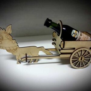 Intra απο ξύλο plywood 3mm-4mm πάχος - Burro Carro Botella Δίασταση 30x30 cm Intraeaxys-yon3d27r