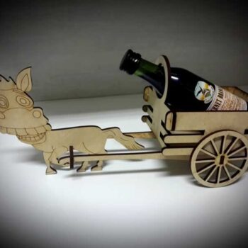 Intra απο ξύλο plywood 3mm-4mm πάχος - Burro Carro Botella Δίασταση 30x30 cm Intraeaxys-yon3d27r - Image 1