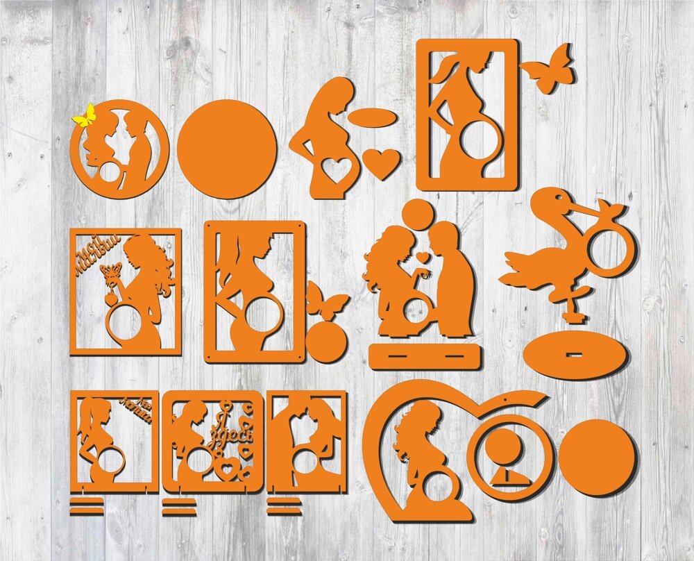 Intra απο ξύλο plywood 3mm-4mm πάχος - Κορνίζες φωτογραφιών υπερήχων Δίασταση 30x30 cm Intraeaxys-078y99mo