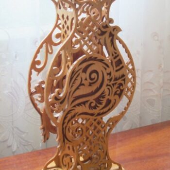 Intra απο ξύλο plywood 3mm-4mm πάχος - Πρότυπο διακοσμητικό βάζο Δίασταση 30x30 cm Intraeaxys-51rrxwm1 - Image 1