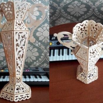 Intra απο ξύλο plywood 3mm-4mm πάχος - Διακοσμητικό βάζο Δίασταση 30x30 cm Intraeaxys-lopqnwz7 - Image 1