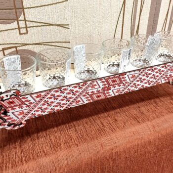 Intra απο ξύλο plywood 3mm-4mm πάχος - Διακοσμητικό Ξύλινο σταντ με 6 γυάλινη βάση Δίασταση 30x30 cm Intraeaxys-lopqvj37 - Image 4