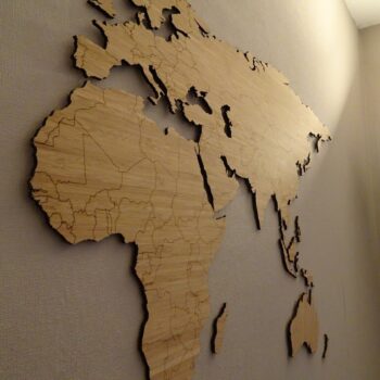 Intra απο ξύλο plywood 3mm-4mm πάχος - Αρχείο PDF World Map Bamboo 1850x750mm Δίασταση 30x30 cm Intraeaxys-eo208z37 - Image 1