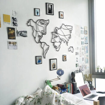 Intra απο ξύλο plywood 3mm-4mm πάχος - Faces Of The World Map Wall Art Δίασταση 30x30 cm Intraeaxys-p7ymexr7 - Image 5