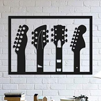 Intra απο ξύλο plywood 3mm-4mm πάχος - Music Guitars Wall Art Δώρο για μουσικό Δίασταση 30x30 cm Intraeaxys-91jdq251 - Image 3