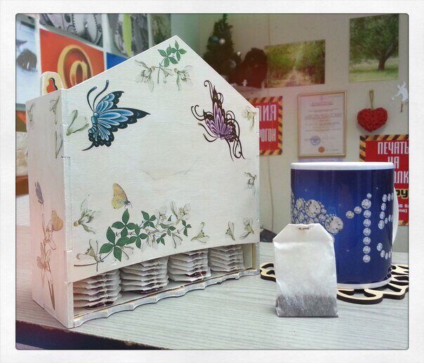 Intra απο ξύλο plywood 3mm-4mm πάχος - Διάνυσμα μοντέλο διανομέα φακέλων τσαγιού Δίασταση 30x30 cm Intraeaxys-67wvplo2