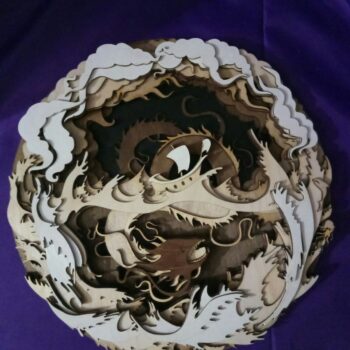 Intra απο ξύλο plywood 3mm-4mm πάχος - Σκάλισμα Δράκον Δίασταση 40x50 cm Intraeaxys-eo234l78 - Image 1