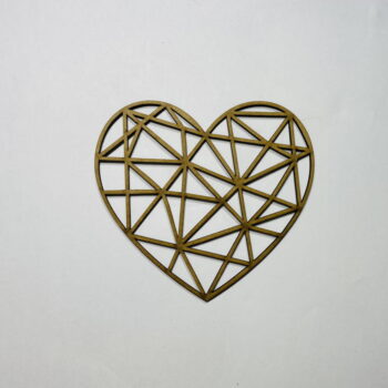 Intra απο ξύλο plywood 3mm-4mm πάχος - Ξύλινη γεωμετρική καρδιά Δίασταση 30x30 cm Intraeaxys-eo4q6yg7 - Image 1