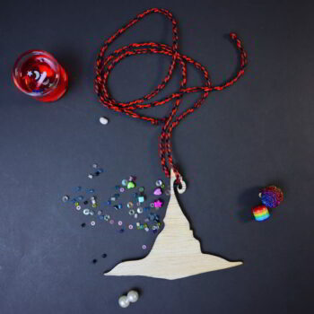 Intra απο ξύλο plywood 3mm-4mm πάχος - Διακόσμηση αποκριών με καπέλο μαγισσών Δίασταση 30x30 cm Intraeaxys-075y24po - Image 3