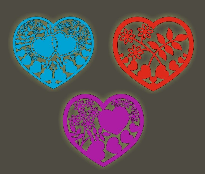 Intra απο ξύλο plywood 3mm-4mm πάχος - Δωρεάν ting Hearts Δίασταση 30x30 cm Intraeaxys-loprm61w