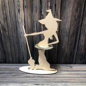 Intra απο ξύλο plywood 3mm-4mm πάχος - Θήκη χαρτοπετσέτας Halloween Witch Δίασταση 30x30 cm Intraeaxys-joed8y51 - Image 1