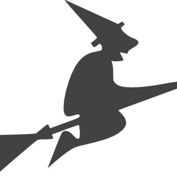 Intra απο ξύλο plywood 3mm-4mm πάχος - Κλιπ αποκριάτικων μάγισσας που πετάει Δίασταση 30x30 cm Intraeaxys-d1l40zom - Image 1