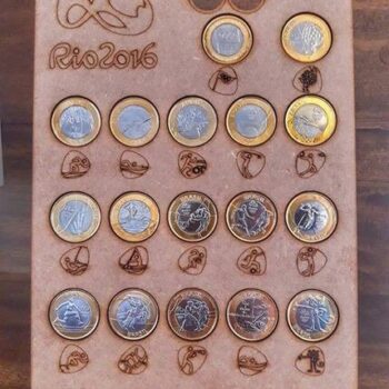 Intra απο ξύλο plywood 3mm-4mm πάχος - Κάτοχος νομισμάτων 2016 Δίασταση 30x30 cm Intraeaxys-eo2e5mo8 - Image 1