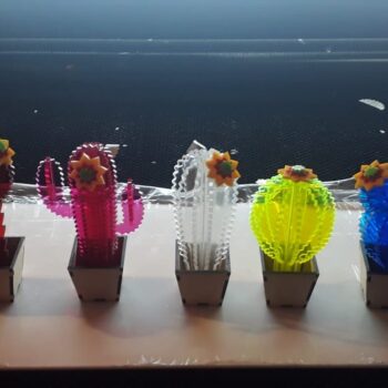 Intra απο ξύλο plywood 3mm-4mm πάχος - Mini Kaktusy 3d Δίασταση 30x30 cm Intraeaxys-67wk6872 - Image 1