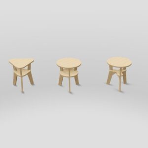 Intra απο ξύλο plywood 3mm-4mm πάχος - Taburet T2 Δίασταση 30x30 cm Intraeaxys-eox4rg7z