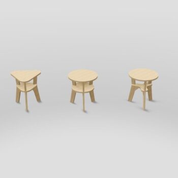 Intra απο ξύλο plywood 3mm-4mm πάχος - Taburet T2 Δίασταση 30x30 cm Intraeaxys-eox4rg7z - Image 1