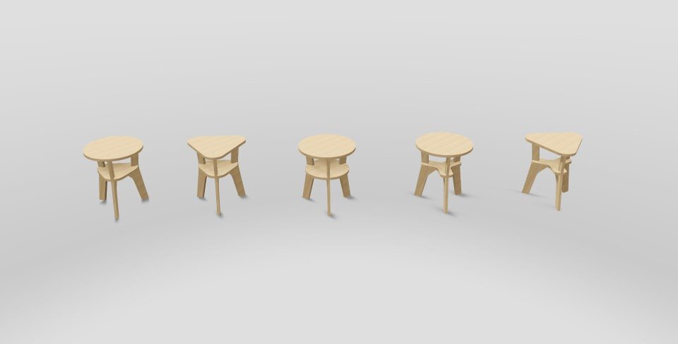 Intra απο ξύλο plywood 3mm-4mm πάχος - Taburet T2 Δίασταση 30x30 cm Intraeaxys-eox4rg7z