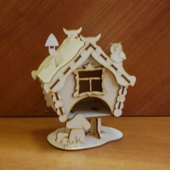 Intra απο ξύλο plywood 3mm-4mm πάχος - Chayny Na Kurikh Nozhkakh Δίασταση 30x30 cm Intraeaxys-pokekjoj - Image 1