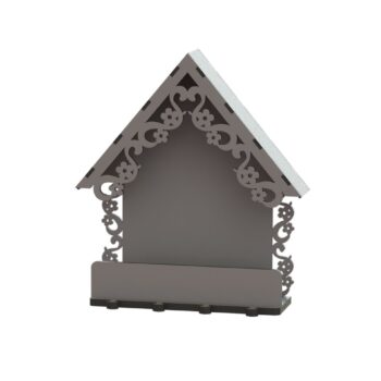 Intra απο ξύλο plywood 3mm-4mm πάχος - Ξύλινη κρεμάστρα κλειδιών με ράφι Αψίδας Δίασταση 30x30 cm Intraeaxys-eoxld8vo - Image 1