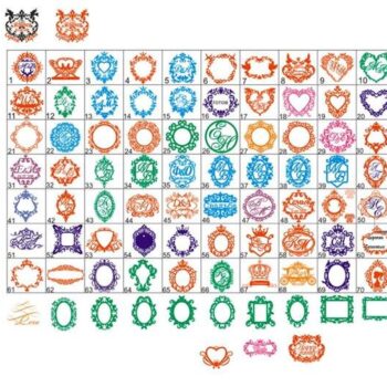 Intra απο ξύλο plywood 3mm-4mm πάχος - Συλλογή διακοσμητικών διανυσματικών πλαισίων Δίασταση 30x30 cm Intraeaxys-078gnmo5 - Image 1