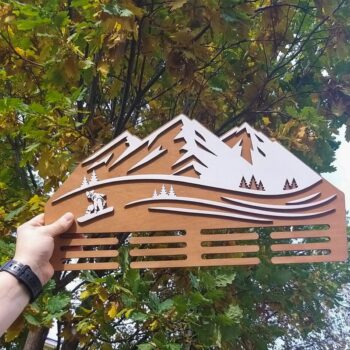 Intra απο ξύλο plywood 3mm-4mm πάχος - Πρότυπο κρεμάστρας επίδειξης μεταλλίων σκι Δίασταση 30x30 cm Intraeaxys-6o3yvnq7 - Image 1