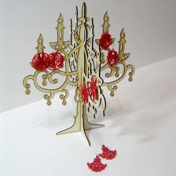 Intra απο ξύλο plywood 3mm-4mm πάχος - Κρεμάστρα κοσμημάτων Κηροπήγιο Δίασταση 30x30 cm Intraeaxys-joemz916 - Image 1