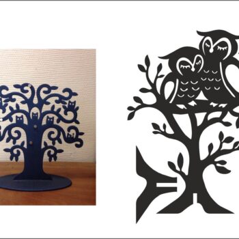 Intra απο ξύλο plywood 3mm-4mm πάχος - Κουκουβάγια Jewellery Tree – Κρεμάστρα Δίασταση 30x30 cm Intraeaxys-6o3pyj7n - Image 1