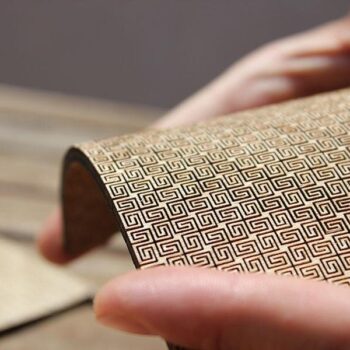 Intra απο ξύλο plywood 3mm-4mm πάχος - Πρότυπο ζωντανού μεντεσέ μοτίβο υφάσματος για Δίασταση 30x30 cm Intraeaxys-r7vvk67d - Image 1