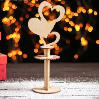 Intra απο ξύλο plywood 3mm-4mm πάχος - Πρότυπο θήκης χαρτοπετσέτας καρδιάς Δίασταση 30x30 cm Intraeaxys-m1d6vkl7 - Image 1