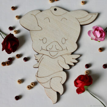 Intra απο ξύλο plywood 3mm-4mm πάχος - Свинка-ангел Δίασταση 30x30 cm Intraeaxys-eo0ykg7g - Image 1