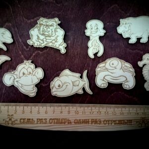 Intra απο ξύλο plywood 3mm-4mm πάχος - Znachki Zhivotnye Δίασταση 30x30 cm Intraeaxys-yon2pgor