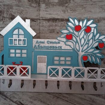 Intra απο ξύλο plywood 3mm-4mm πάχος - Διακοσμητική κλειδοθήκη τοίχου Δίασταση 30x30 cm Intraeaxys-r1z2w5w1 - Image 1