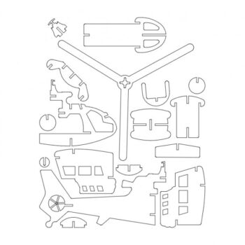 Intra απο ξύλο plywood 3mm-4mm πάχος - Heli 4,75mm Καθαρό Δίασταση 30x30 cm Intraeaxys-m1dvkl1k - Image 1