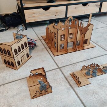 Intra απο ξύλο plywood 3mm-4mm πάχος - Τοπίο κατεστραμμένου κτηρίου Δίασταση 30x30 cm Intraeaxys-joedjl91 - Image 5