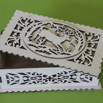 Intra απο ξύλο plywood 3mm-4mm πάχος - Shkatulka S Olenem – Chertezh Δίασταση 30x30 cm Intraeaxys-eo29zl78 - Image 1