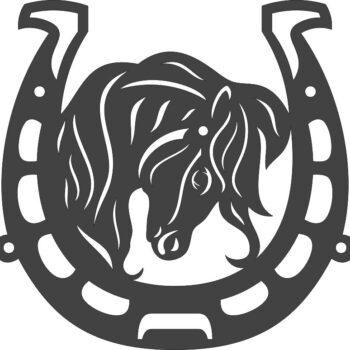 Intra απο ξύλο plywood 3mm-4mm πάχος - Κεφάλι αλόγου με πέταλο Δίασταση 30x30 cm Intraeaxys-ro6g6m7x - Image 1