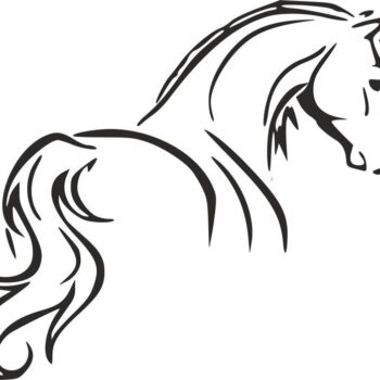 Intra απο ξύλο plywood 3mm-4mm πάχος - Στένσιλ περιγράμματος αλόγου Tribal Tattoo Δίασταση 30x30 cm Intraeaxys-91j5x8om - Image 1