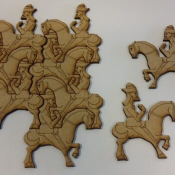 Intra απο ξύλο plywood 3mm-4mm πάχος - Wall Art Puzzle Man on Horse Δίασταση 30x30 cm Intraeaxys-m1d42e1k - Image 1