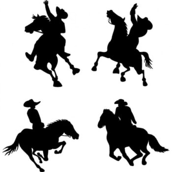 Intra απο ξύλο plywood 3mm-4mm πάχος - Σιλουέτες καουμπόη στις άλογες Δίασταση 30x30 cm Intraeaxys-e1gy3x1l - Image 1