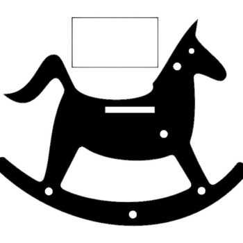 Intra απο ξύλο plywood 3mm-4mm πάχος - Παιχνίδι σιλουέτας λικνιζόμενου αλόγου Δίασταση 30x30 cm Intraeaxys-d1l50g7m - Image 1