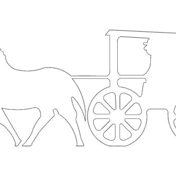 Intra απο ξύλο plywood 3mm-4mm πάχος - Horse Buggy Silhouette Δίασταση 30x30 cm Intraeaxys-voqd2512 - Image 1