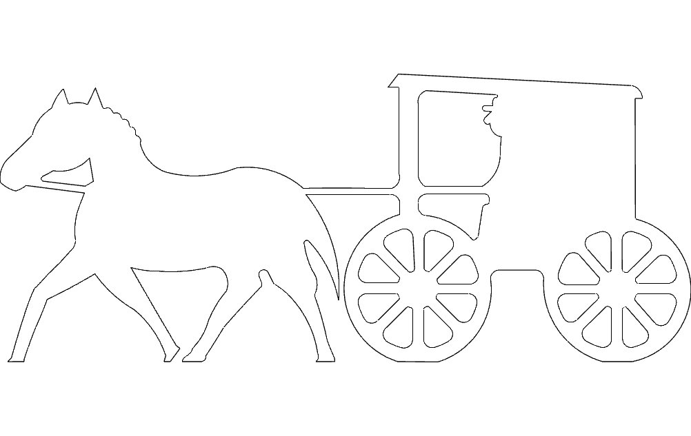 Intra απο ξύλο plywood 3mm-4mm πάχος - Horse Buggy Silhouette Δίασταση 30x30 cm Intraeaxys-voqd2512