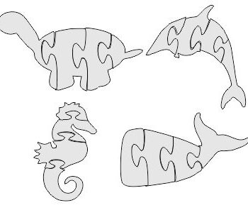 Intra απο ξύλο plywood 3mm-4mm πάχος - Seahorse Jigsaw Puzzle dxf Δίασταση 30x30 cm Intraeaxys-dm1dpl1k - Image 1