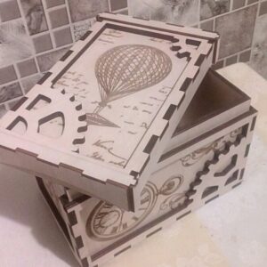 Intra απο ξύλο plywood 3mm-4mm πάχος - Shkatulka Stimpank Δίασταση 30x30 cm Intraeaxys-zo94x47k