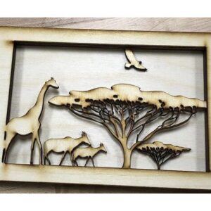 Intra απο ξύλο plywood 3mm-4mm πάχος - Αφρικανικό βιβλίο σήραγγας Δίασταση 30x30 cm Intraeaxys-d1l95z1m