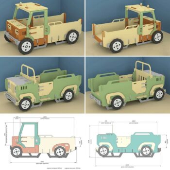 Intra απο ξύλο plywood 3mm-4mm πάχος - Krovatka Mashinka Δίασταση 30x30 cm Intraeaxys-075n507z - Image 1